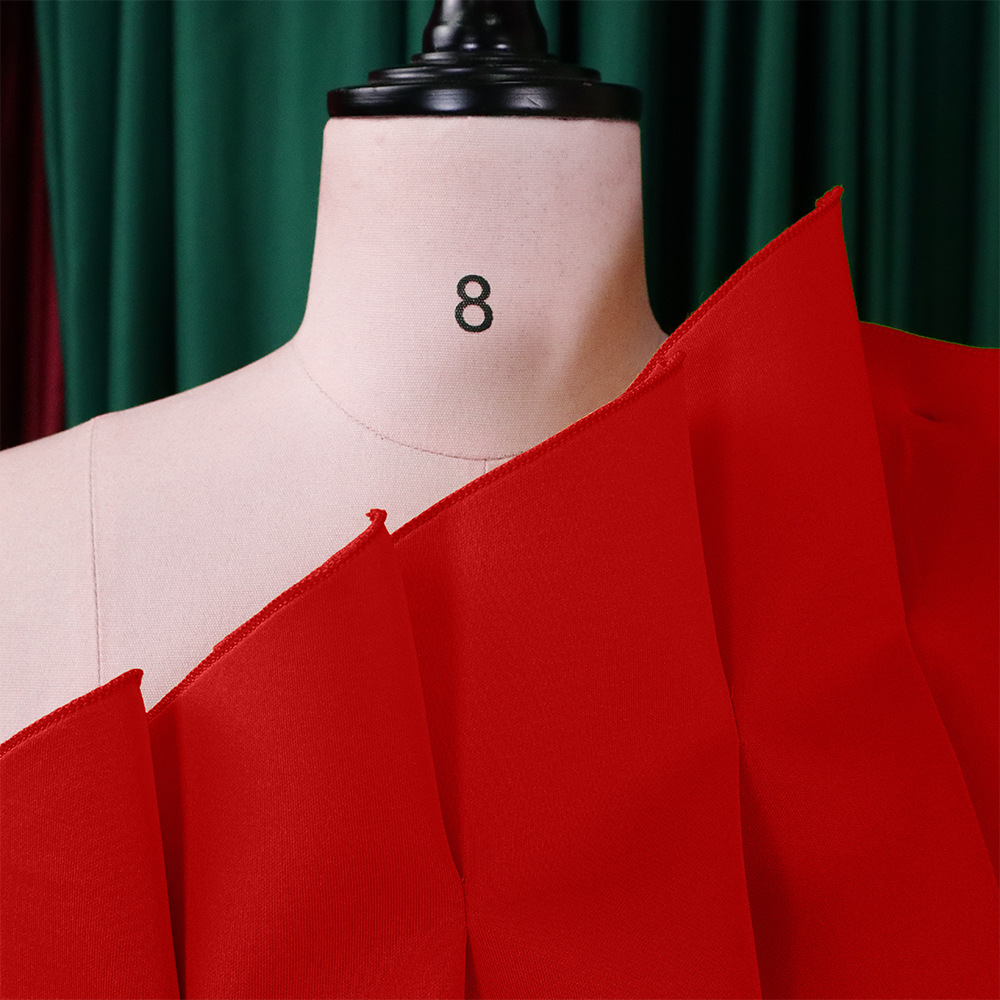 D3200 Plus Size Women's Summer Sexy Asymmetrical Neckline Ruched High Waist Party Evening Cross-border Dress_ecoleips.com