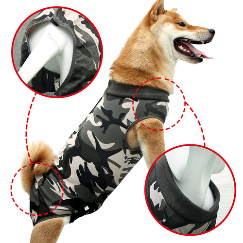 Cross-border pet sterilization clothing surgical clothing striped dog weaning summer postoperative recovery four-foot care clothing