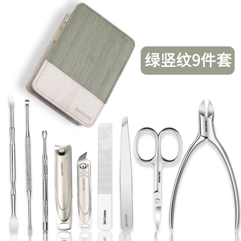 Kit de cortador de uñas a prueba de salpicaduras herramientas de pinza de uñas pedicura pinza de zanja de uñas pinza de garganta de piel muerta empuje inclinado boca doble cabeza