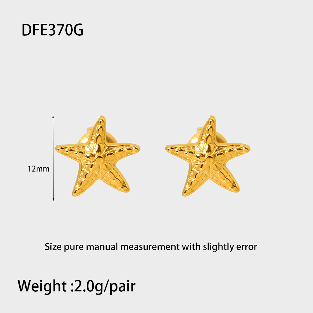 1 Pair Quantity 1 Pair Lady Starfish Plating 304 Stainless Steel Ear Studs