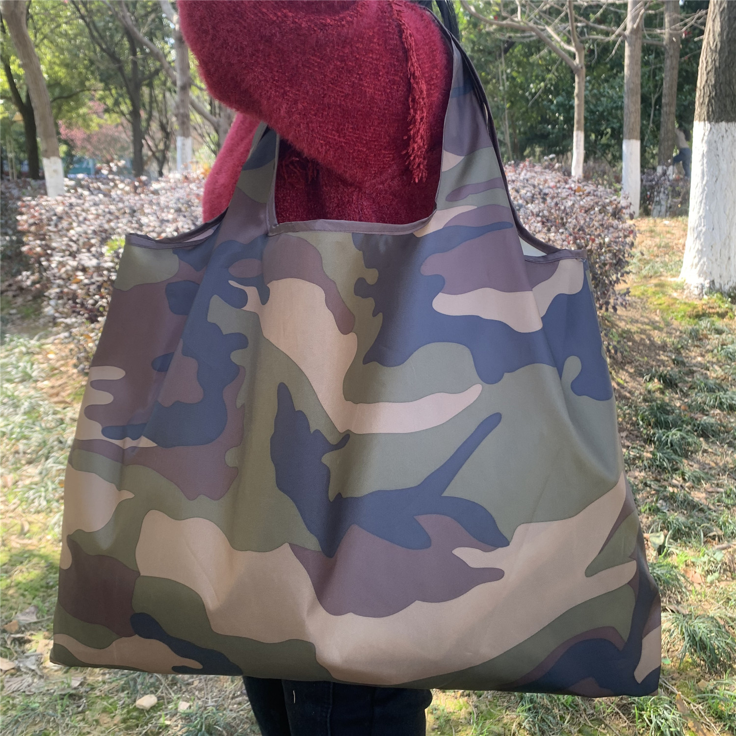 Bolsa de compras plegable de la protección del medio ambiente del paño de Oxford bolsa de almacenamiento portátil bolsa de supermercado grande bolsa de dibujos animados japonés