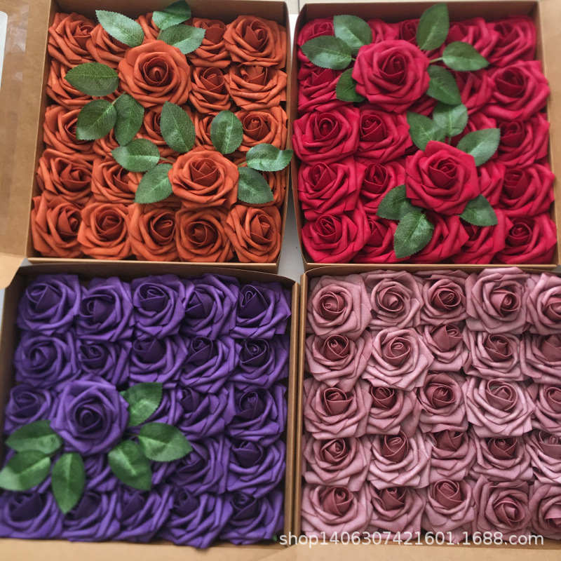 Amazon explosions dyeing gift box simulation PE foam roses Valentine's Day 8cm with Rod simulation flowers Amazon explosions dyeing gift box simulation PE foam roses Valentine's Day 8cm with Rod simulation flowers