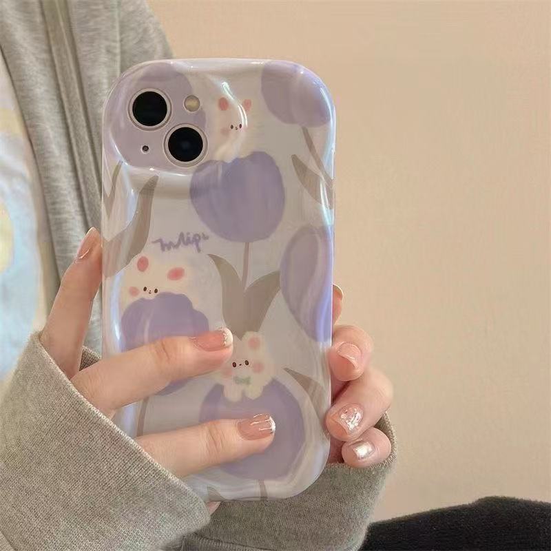 Tulip Bunny para iPhone 16 funda para teléfono móvil Apple 15promax Japón y Corea del Sur 14/13pro nuevo 12/x