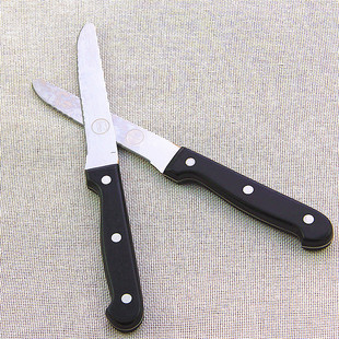Cross-Border Kitchen Tableware Stainless Steel Steak Western Tableware Black Plastic Handle Pp Steak Knife Bakelite Handle Steak Knife