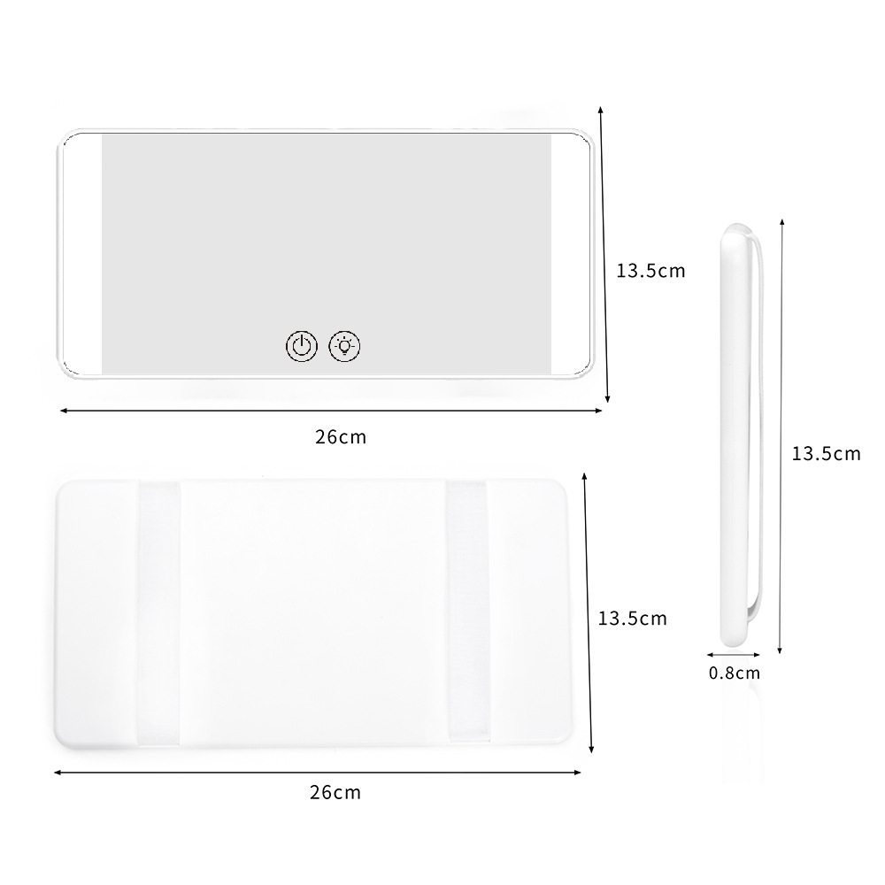 Car Sun Visor Hd Led Makeup Mirror Car Interior Supplies Hd Mirror with Light Car Vanity Mirror
