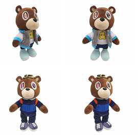 跨境新款 Kanye teddy bear 侃爷同款泰迪熊毛绒玩具公仔玩偶