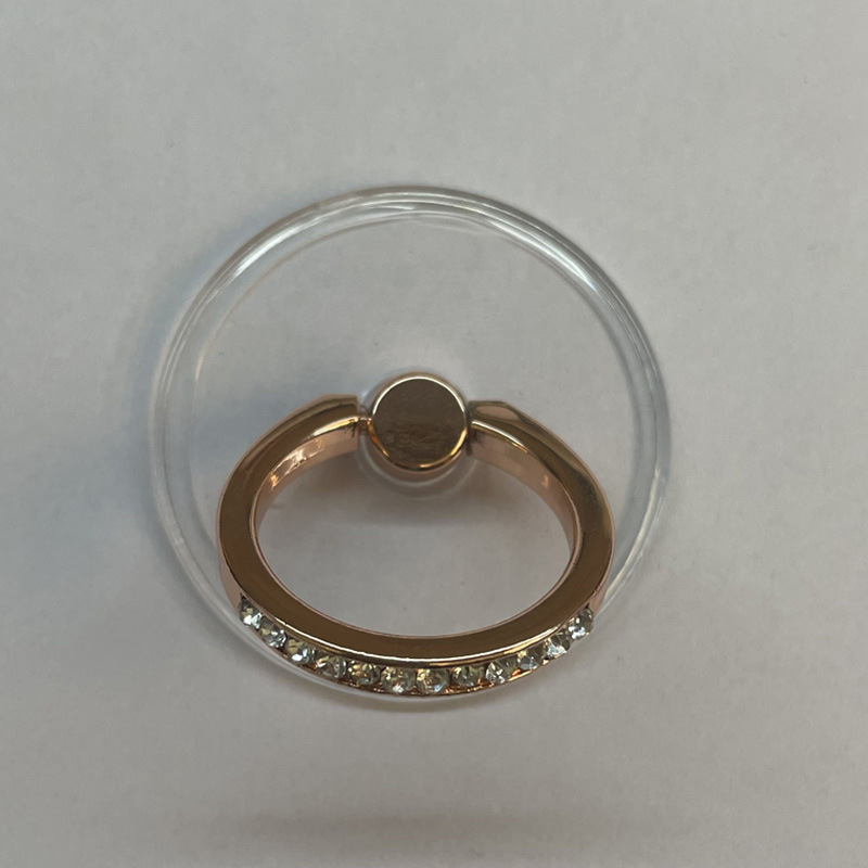 Diamond-set transparent ring clasp Rose gold ring point diamond mobile phone holder thirteen crystal diamond ring bracket