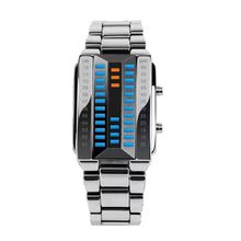 韩版时尚运动3D创意手表多功能二进制情侣熔岩链条led手表男士