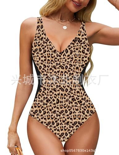 Traje de Baño Enterizo para Mujer, Estilo Europeo y Americano, con Tirantes, Ajustado, Reductor de Abdomen, Escote en V Profundo, Bloques de Color, Espalda Cruzada, 2025