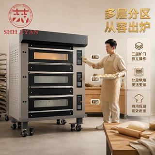 三层六盘商用电烤箱 上下独立温控月饼法棍烤炉 餐饮烘焙烤箱厂家