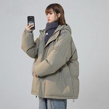 胖MM200斤大码棉服女连帽宽松棉袄2025冬季面包服加厚棉衣外套