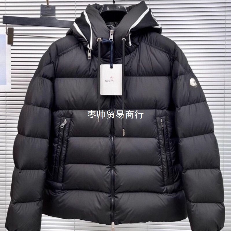 2025W Mengjia High Version Hooded Letter Print Cotton Couple's Winter Thickened Warm Casual Jacket Black White