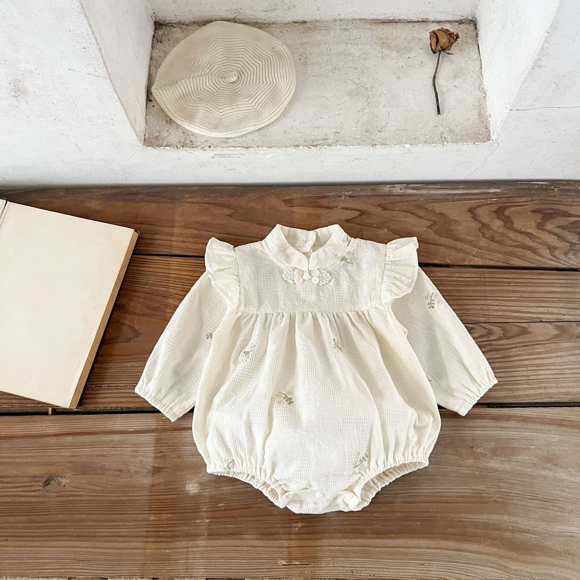 Ins niñas coreanas bebés algodón bordado chino lapina para bebés falda para hermanas