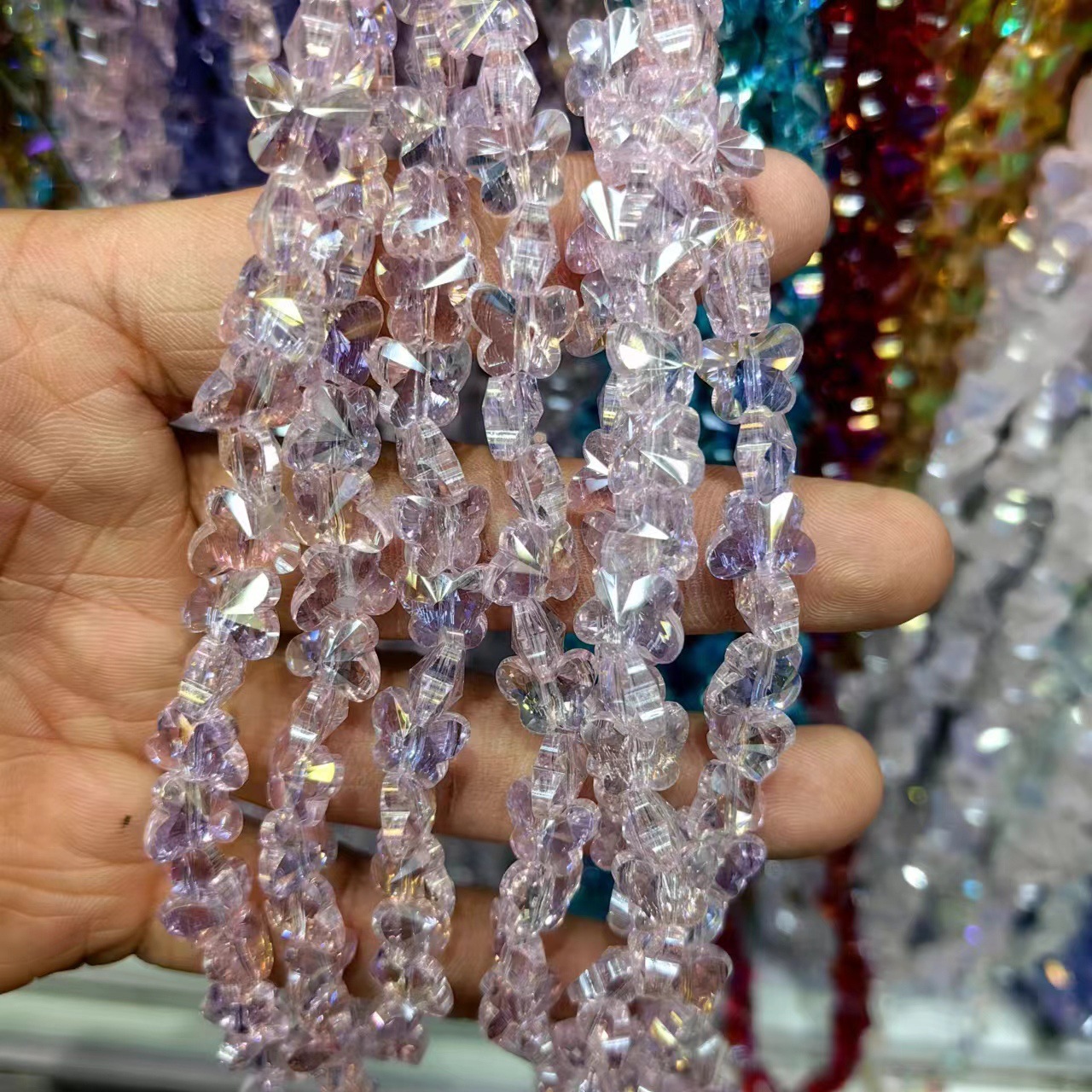 8mm mariposa de cristal de cristal de corte de cristal boutique joyería DIY pulsera hecha a mano accesorios de cadena de teléfonos celulares cuentas