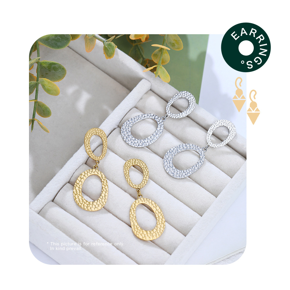 Fashion Geometric Stainless Steel Plating Drop Earrings 1 Pair