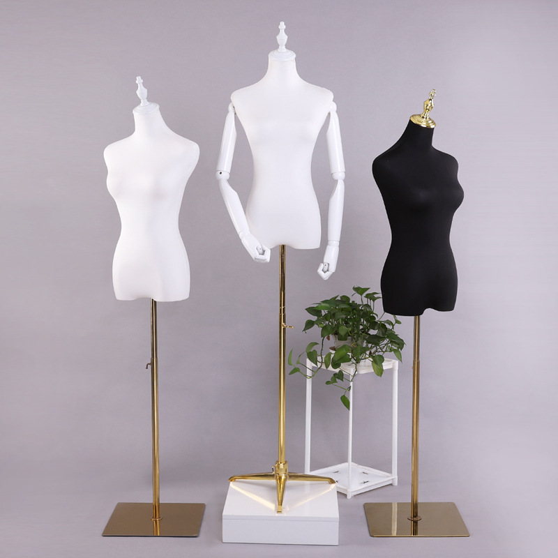Modelo de tienda de ropa estante leche seda hembra medio cuerpo maniquí mesa modelo de cabeza pantalla estante ventana vestido de novia modelo accesorios femenino