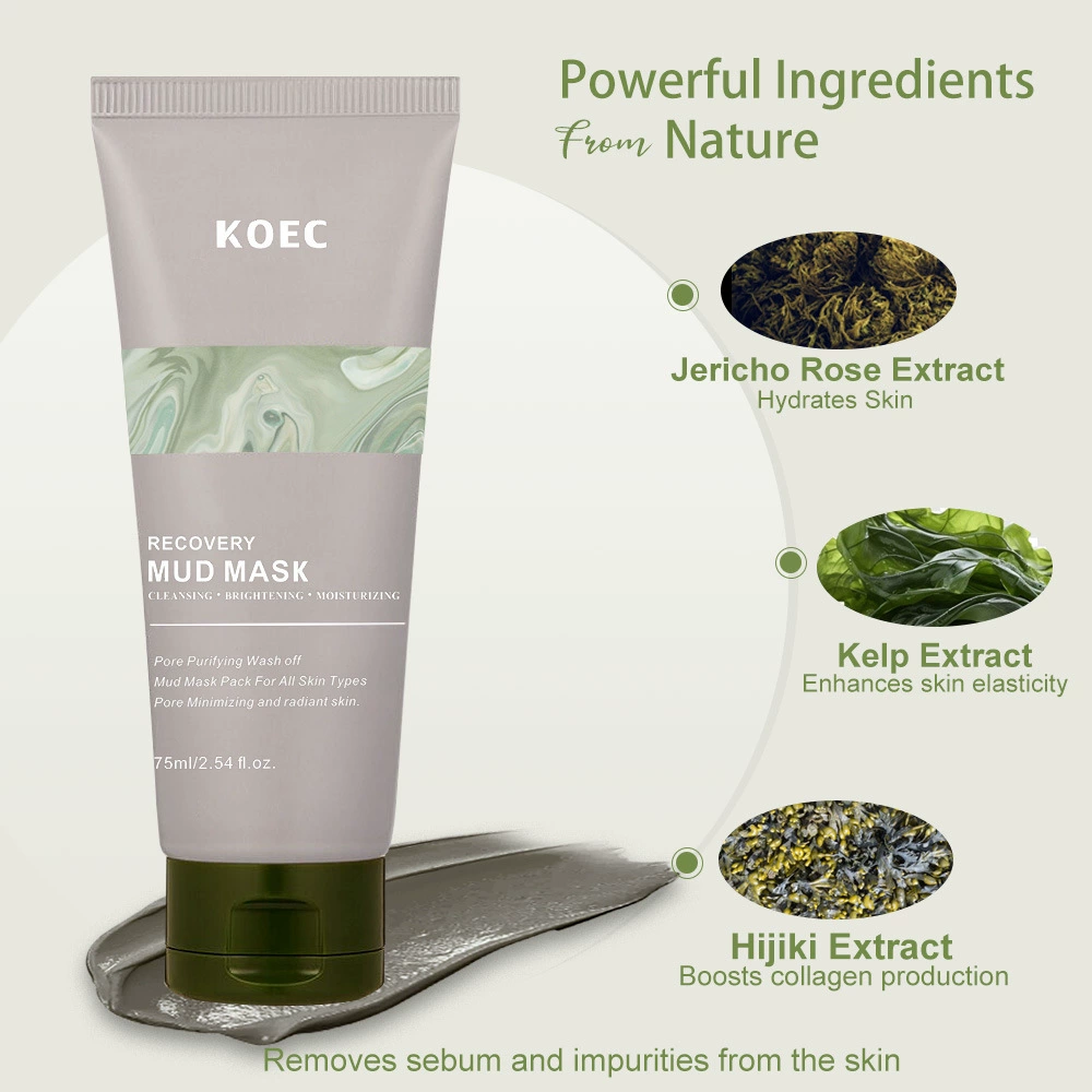 Mud Mask (KOEC) Volcanic Cleansing & Moisturizing, With Brush Options, Multi-Variant