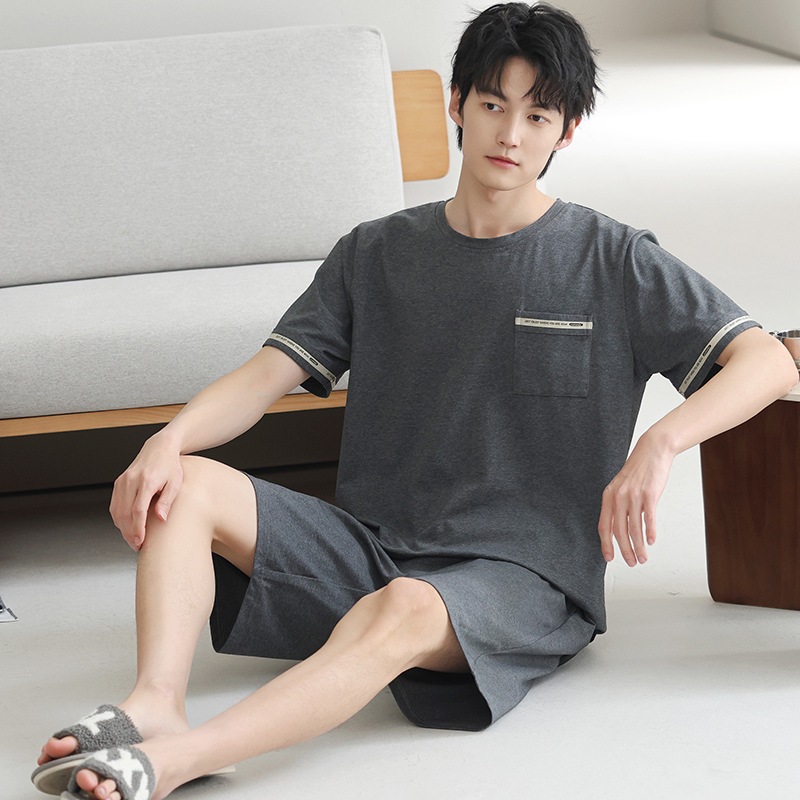 Pijamas modales para hombres verano 2025, nuevo conjunto de ropa casera, mangas cortas, sueltas y grandes, se puede usar fuera.