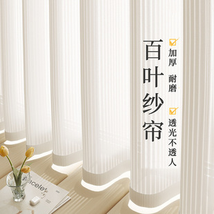 Vertical Blinds Gauze Curtain Window Curtain Living Room Balcony Bay Window Dream Curtain Light-Impermeable Bedroom 2025 New Sand