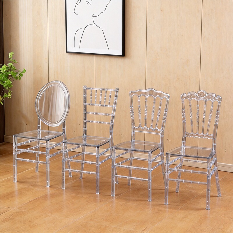 Transparent acrylic bamboo chair for weddings and banquets, crystal chair, trendy light-luxury wedding outdoor party transparent dining chair Transparent acrylic bamboo chair for weddings and banquets, crystal chair, trendy light-luxury wedding outdoor party transparent dining chair