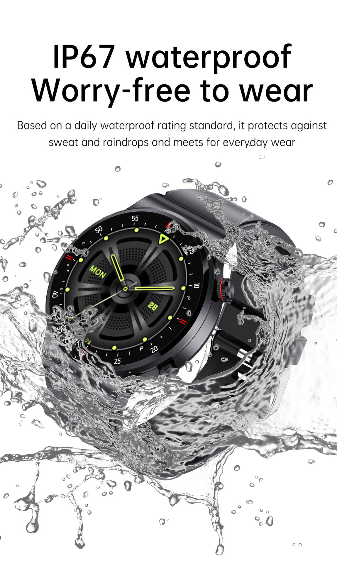 Men's Smartwatch Bluetooth Calling Heart Rate Blood Pressure Monitor_voghion.com