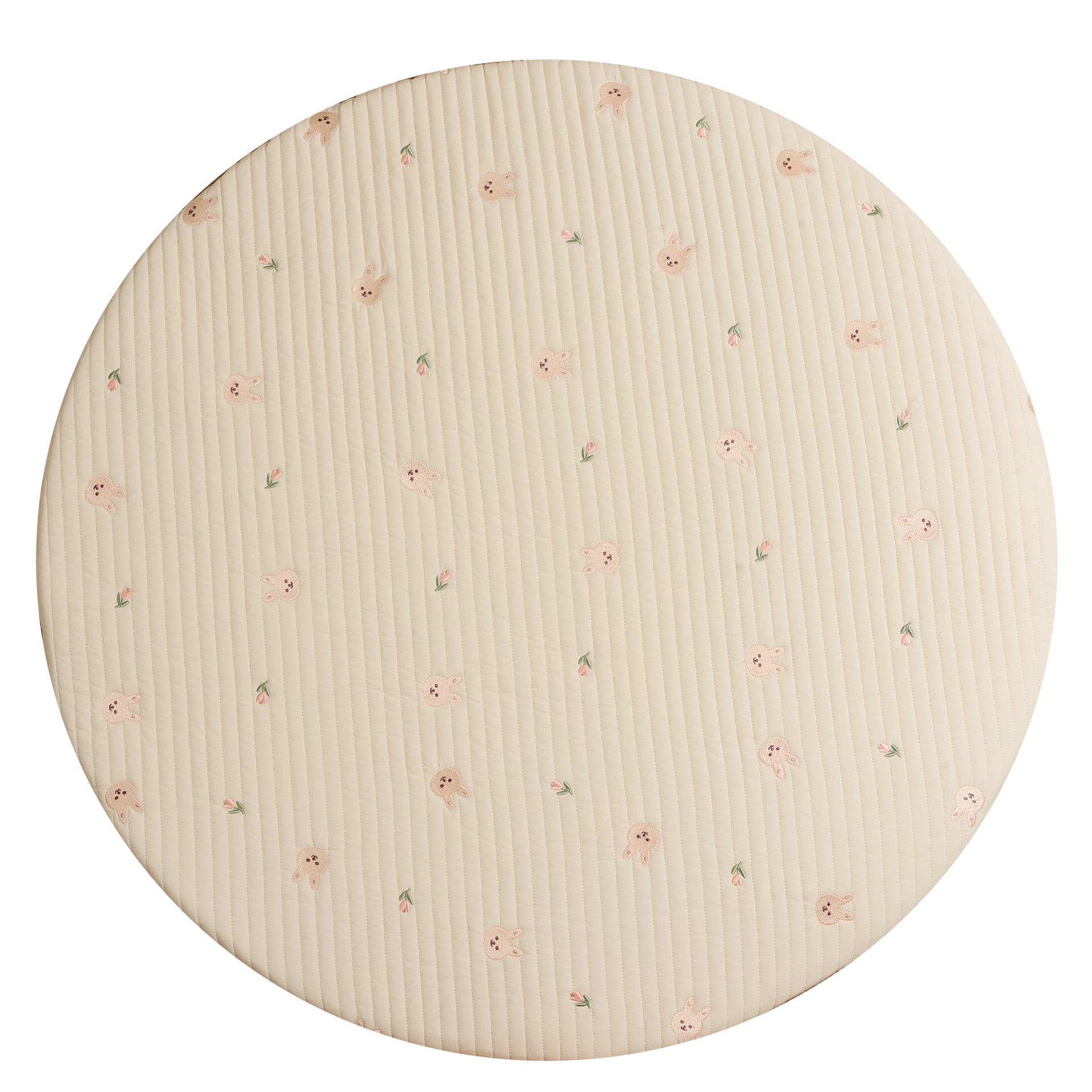 퀼트 토끼 튤립 라운드 매트