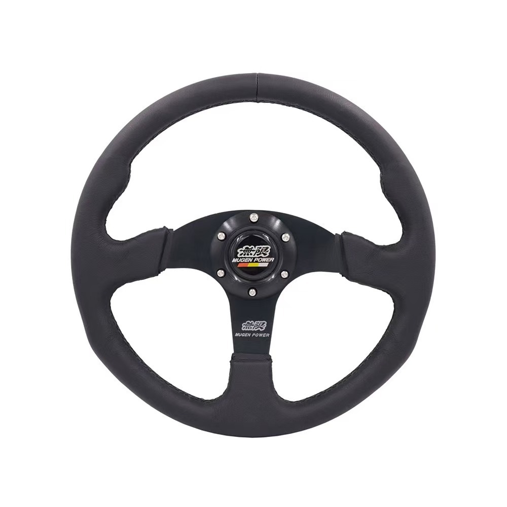 Car modification 14inch MUGEN universal quick-release racing sports steering wheel made of genuine suede leather
