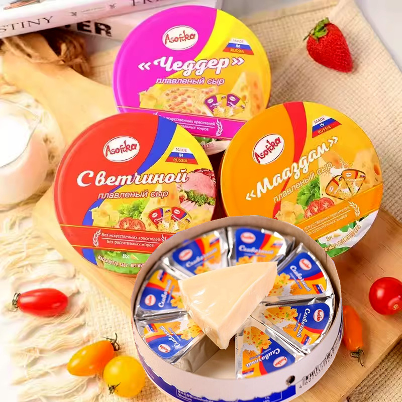 Russian original imported cheese cheese small round triangle a shuofma si Dan dry cheese instant baking special