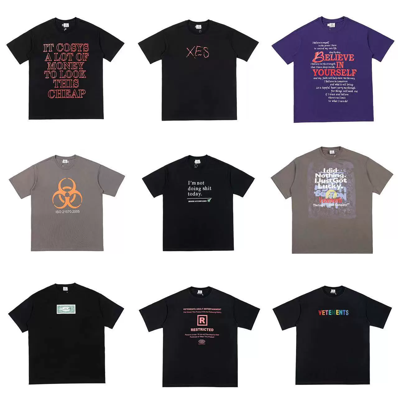 Трансграничный прилив марки VTM с вышитым круглым вырезом с короткими рукавами футболка High Street хип-хоп для мужчин и женщин повседневный свободный Tee