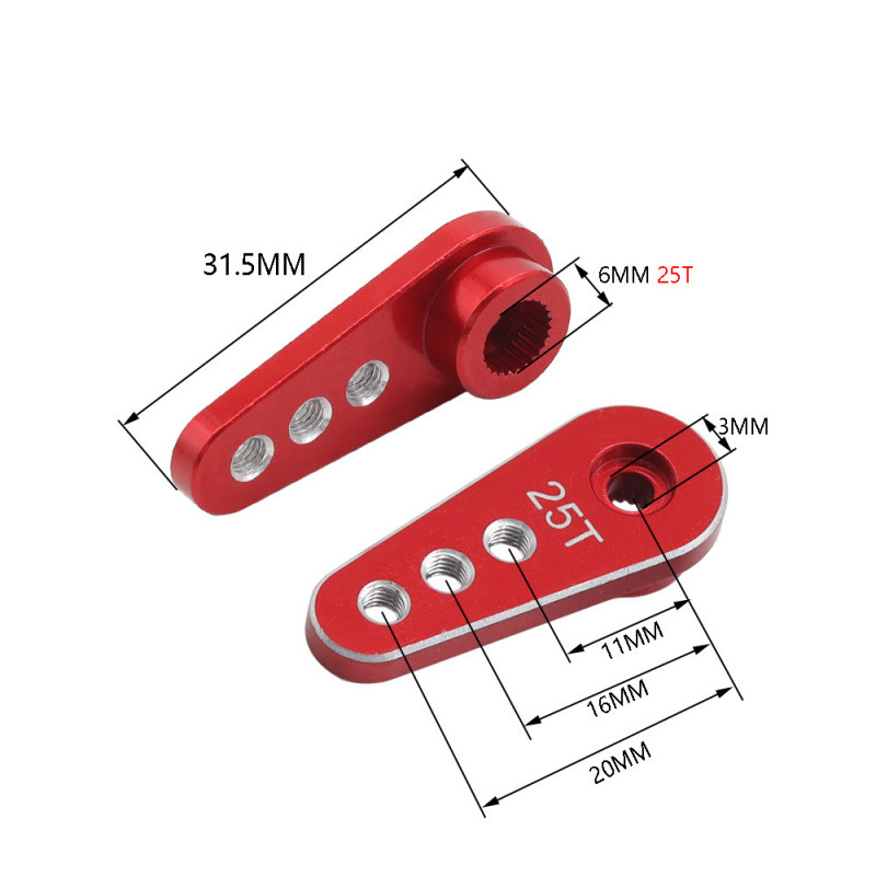 25T金属舵机摆臂 舵机臂适用MG-995 MG996R E9001 futaba舵机舵臂