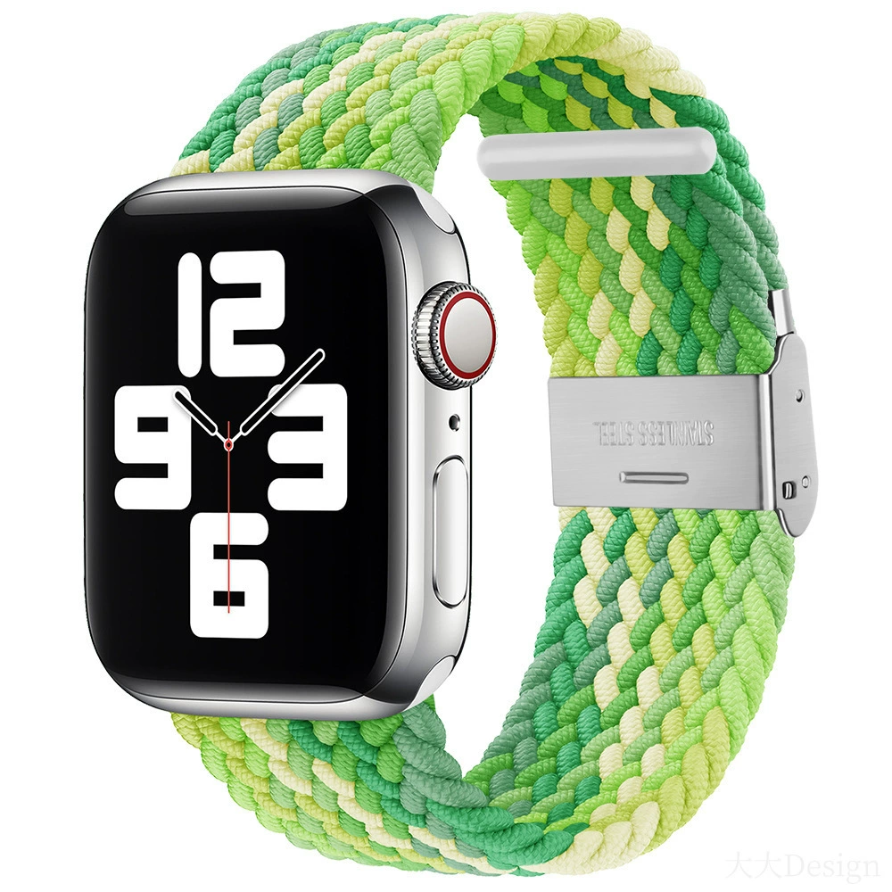 Совместимо с Apple Watch 5-6-7-8-9-10 поколения Snap-on нейлоновый плетёный ремешок iWatch S10 регулируемый браслет