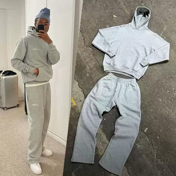 High-Quality American Hip-Hop Street Embroidered Letter Knit Sweatpants for Men, Trendy Brand Loose Straight-Leg Sports Pants