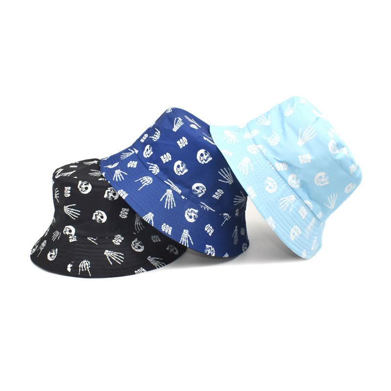 Unisex Basic Skull Wide Eaves Bucket Hat display picture 2