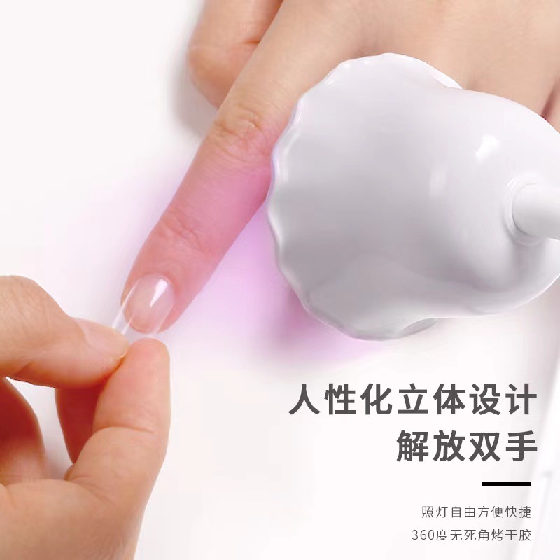 Diamante que forma la lámpara para hornear lámpara de fototerapia tipo de almacenamiento de energía Nuevo escritorio fototerapia Lotus lámpara de uñas con espejo palo de uñas