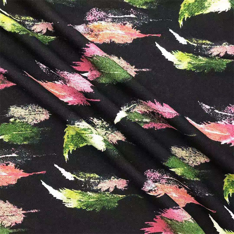 Diseño de impresión floral popular ahora tela de rayon plana