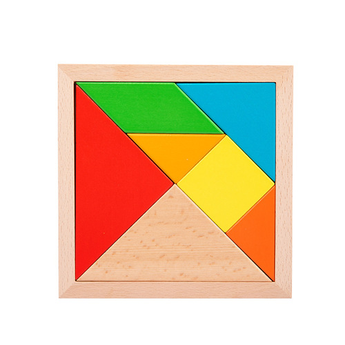 Tangram teaching aids primary school students puzzle first grade kindergarten puzzle children early education educational wooden toys wholesale