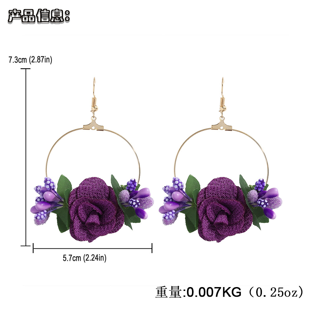 Ethnic Style Flower Cloth No Inlaid Earrings display picture 28