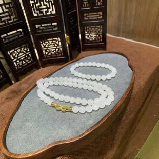 Hetian jade necklace➕Bracelet, white and delicate, clean and flawless, full, upper body super show gas