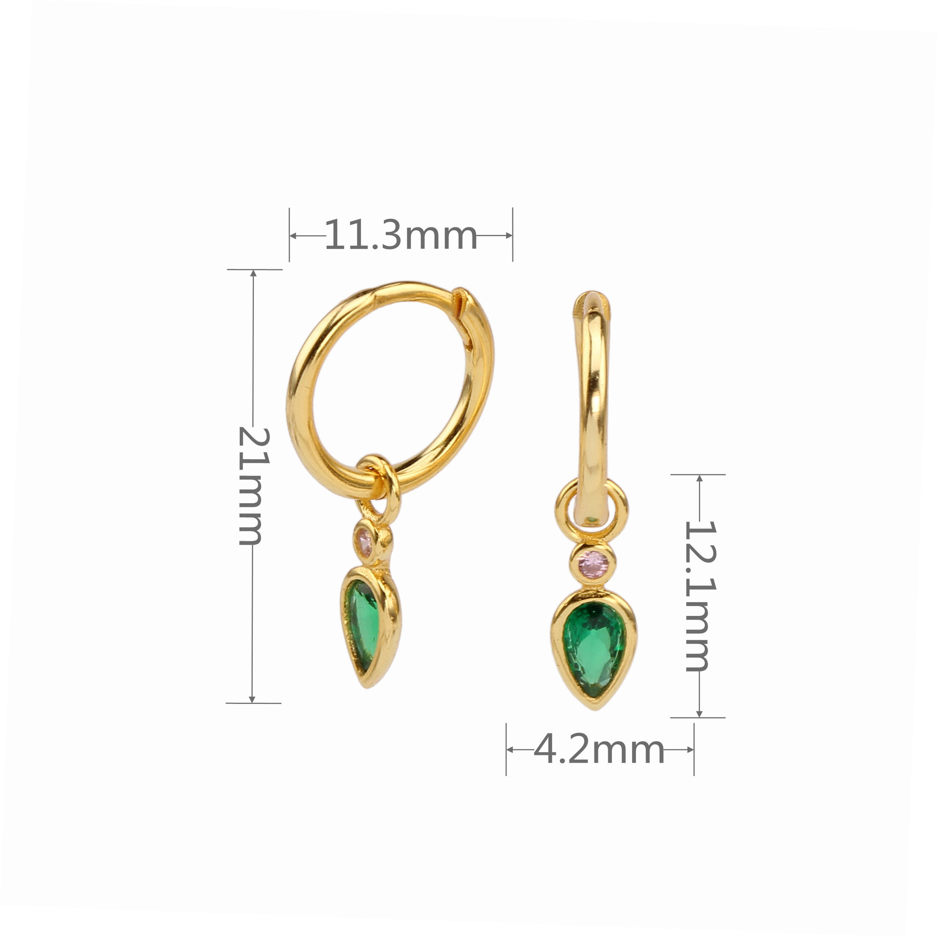 1 Pair Simple Style Water Droplets Sterling Silver Inlay Zircon White Gold Plated Gold Plated Drop Earrings display picture 5