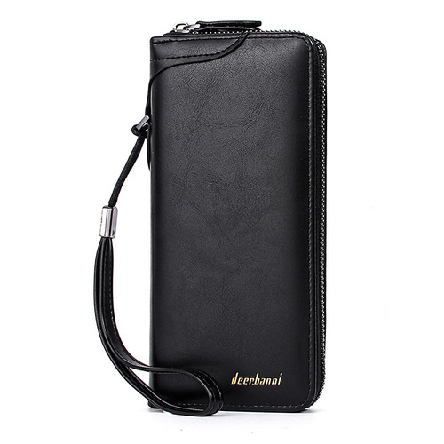 Foreign trade wallet business casual multi-card slot clutch large space men's medium and long portable zipper bag