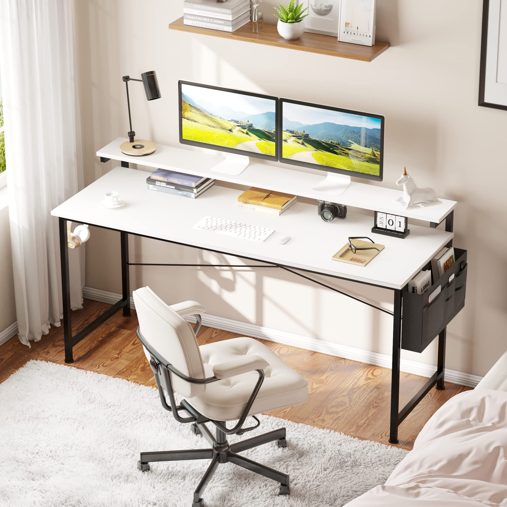 Mesa de computadora de escritorio moderna y simple, mesa de elevación de dormitorio, mesa de trabajo de estudio