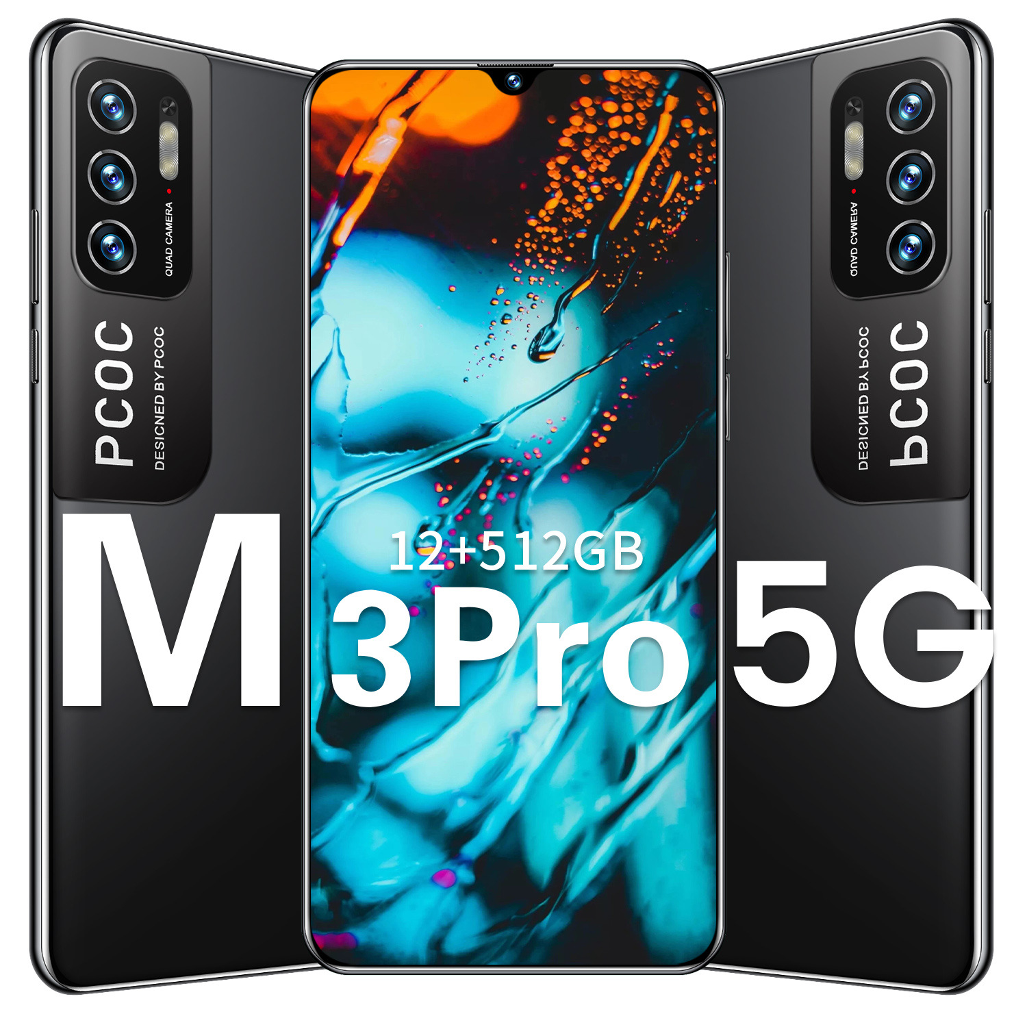 外贸新款M3pro跨境手机高配一体机大屏安卓智能手机国产工厂批发