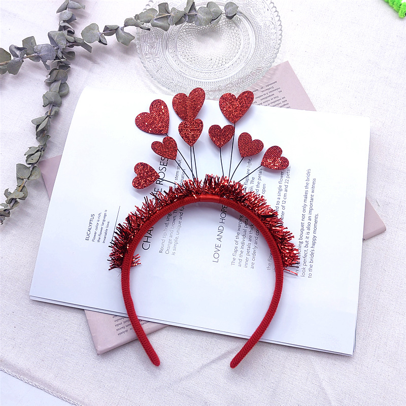 Valentine's Day Romantic Heart Shape Cloth Holiday Daily Headband display picture 2