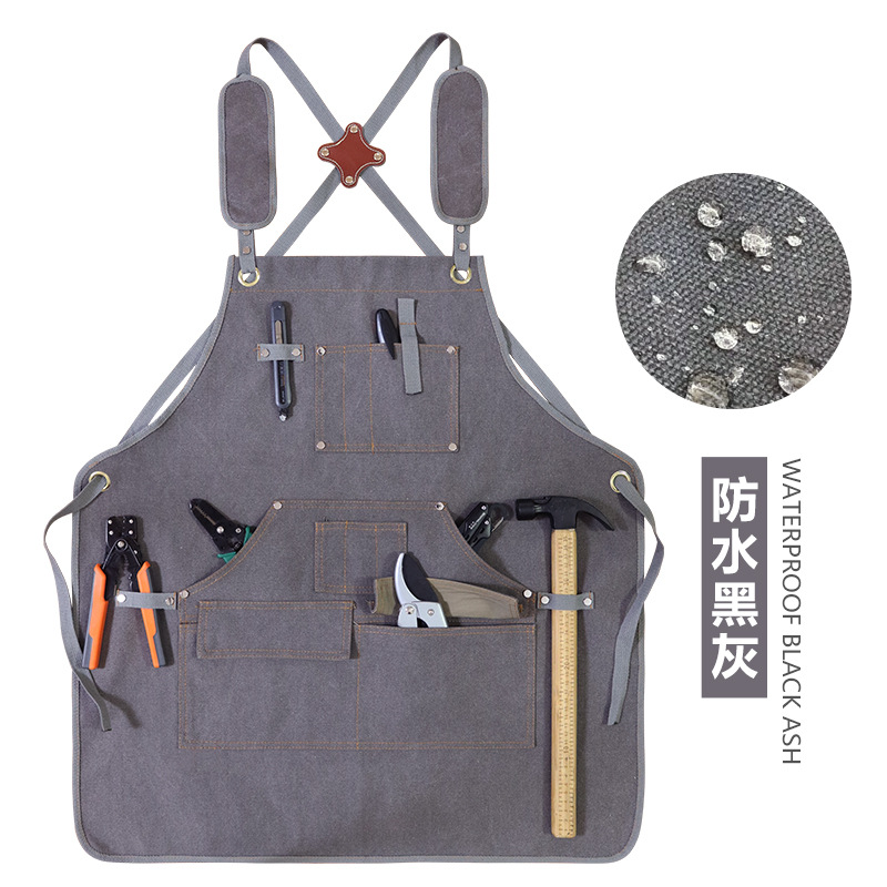 Comercio exterior engrosada lienzo delantal impermeable moderno simple ropa de trabajo estilo industrial hecho a mano electricista carpintería delantal al por mayor