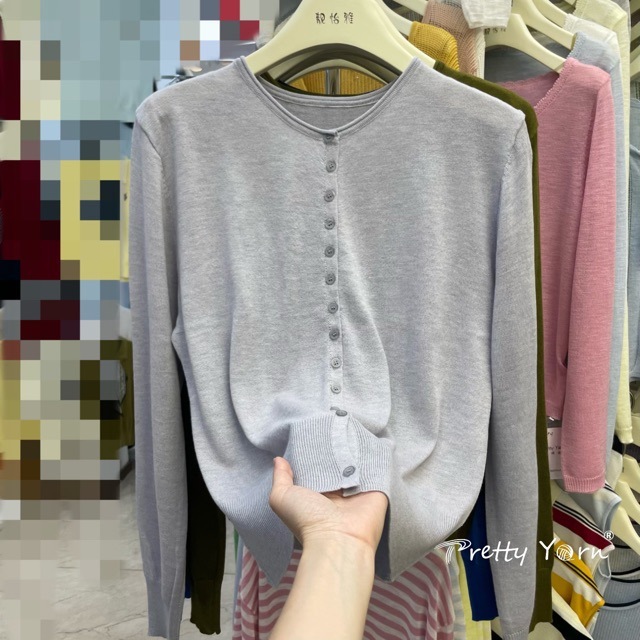 2025新款ins秋冬纯色圆领单排多扣高品质六羊毛卷边领针织开衫|undefined