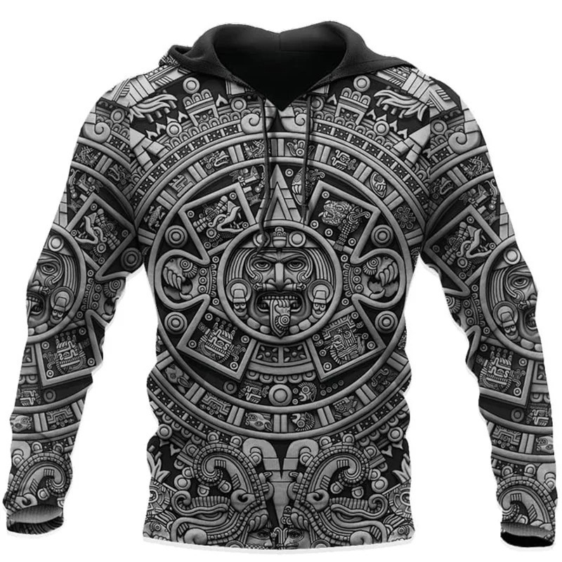 2024 Spring and Autumn New Cross-Border Long-Sleeve Sweatshirt, European and American 3D Printed Sweatshirt, Men's Retro Hoodie