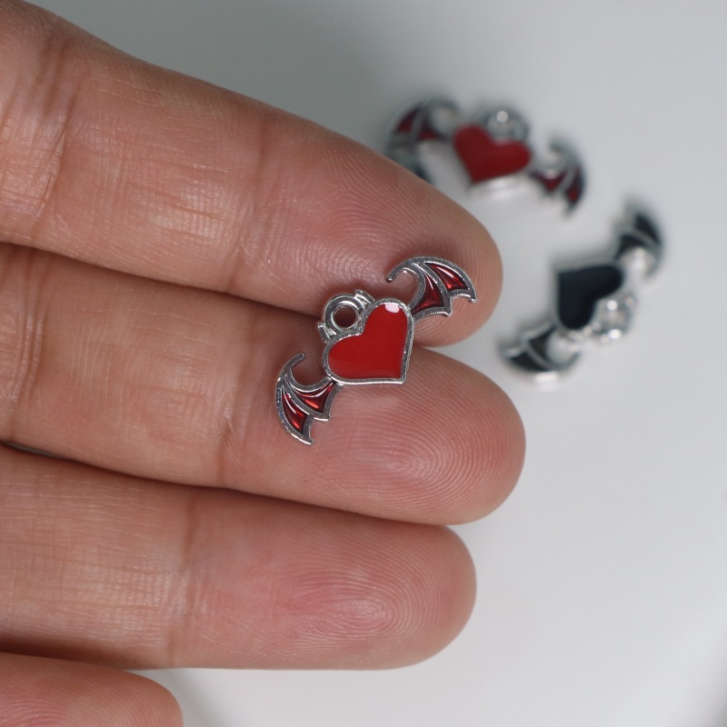 DIY Jewelry Accessories Classification 1 Piece Quantity Alloy Material 1 Piece 1*2CM Alloy Heart Shape Pendant