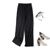 Gao Ke 2022 summer new pattern Paige leisure time knitting Wide leg pants Jacquard weave Drape Fabric Show thin climax