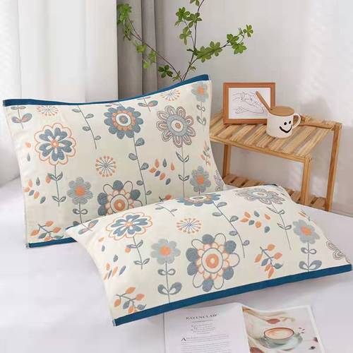 Adult 4-layer gauze pillowcase minimalist style off-white single pillowcase dropshipping