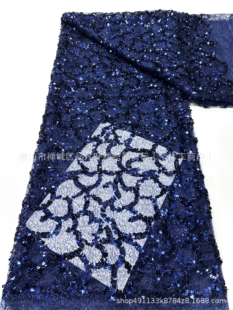Nueva venta al por mayor DIY vestido de moda cena vestido de tela de cuentas de tela de diafragma de red desordenada image 9